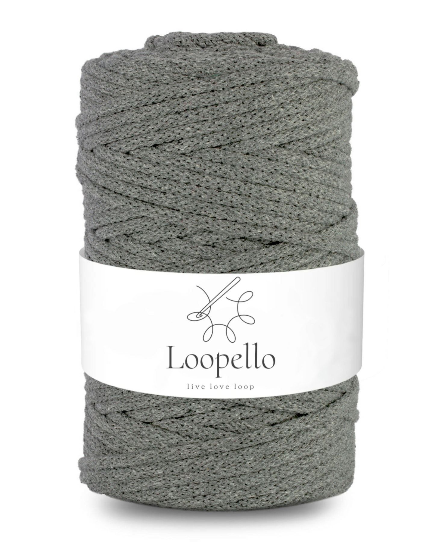 Dark gray braided cord 5mm