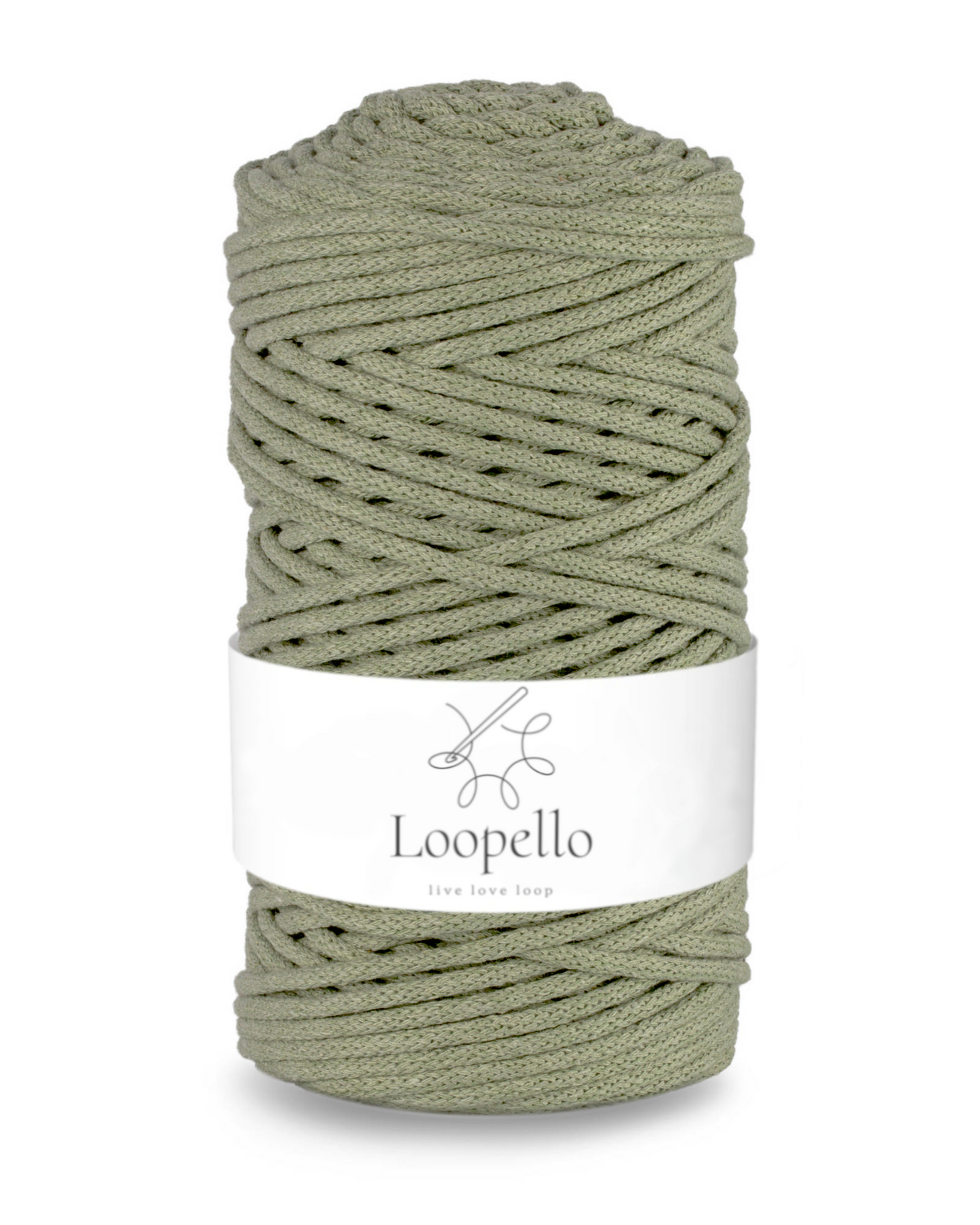 Grey green braided cord 3mm