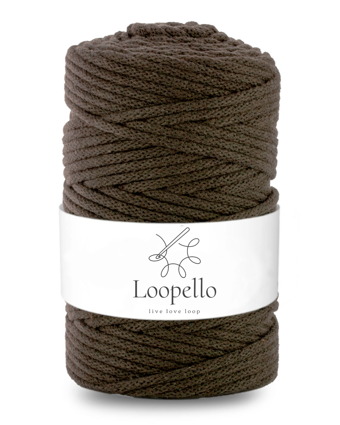 Dark brown braided cord 5mm