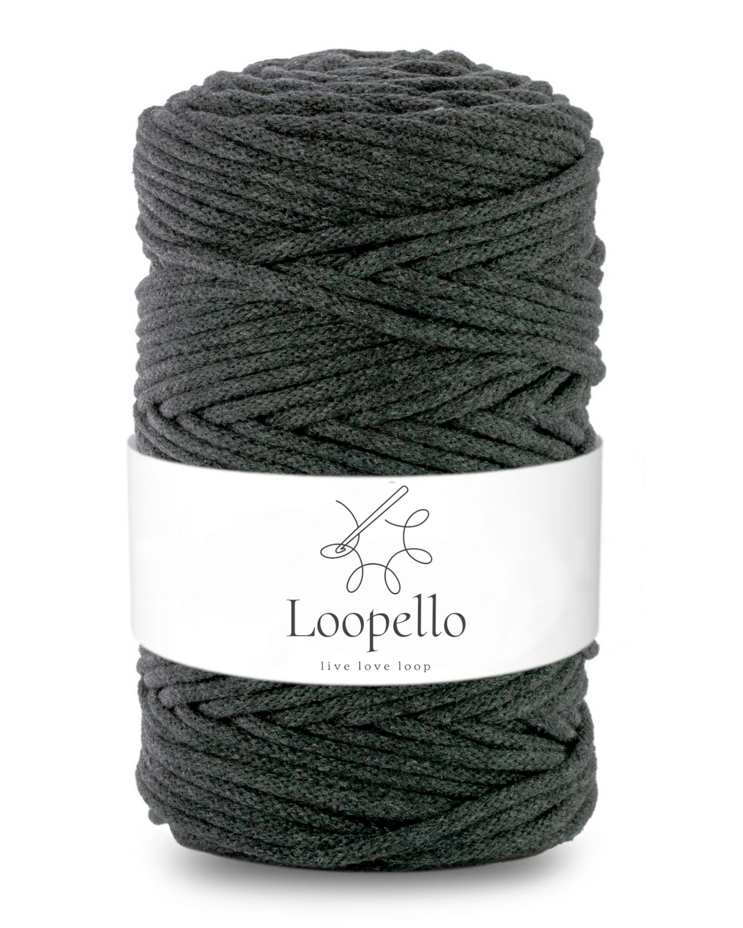 Charcoal braided cord 5mm