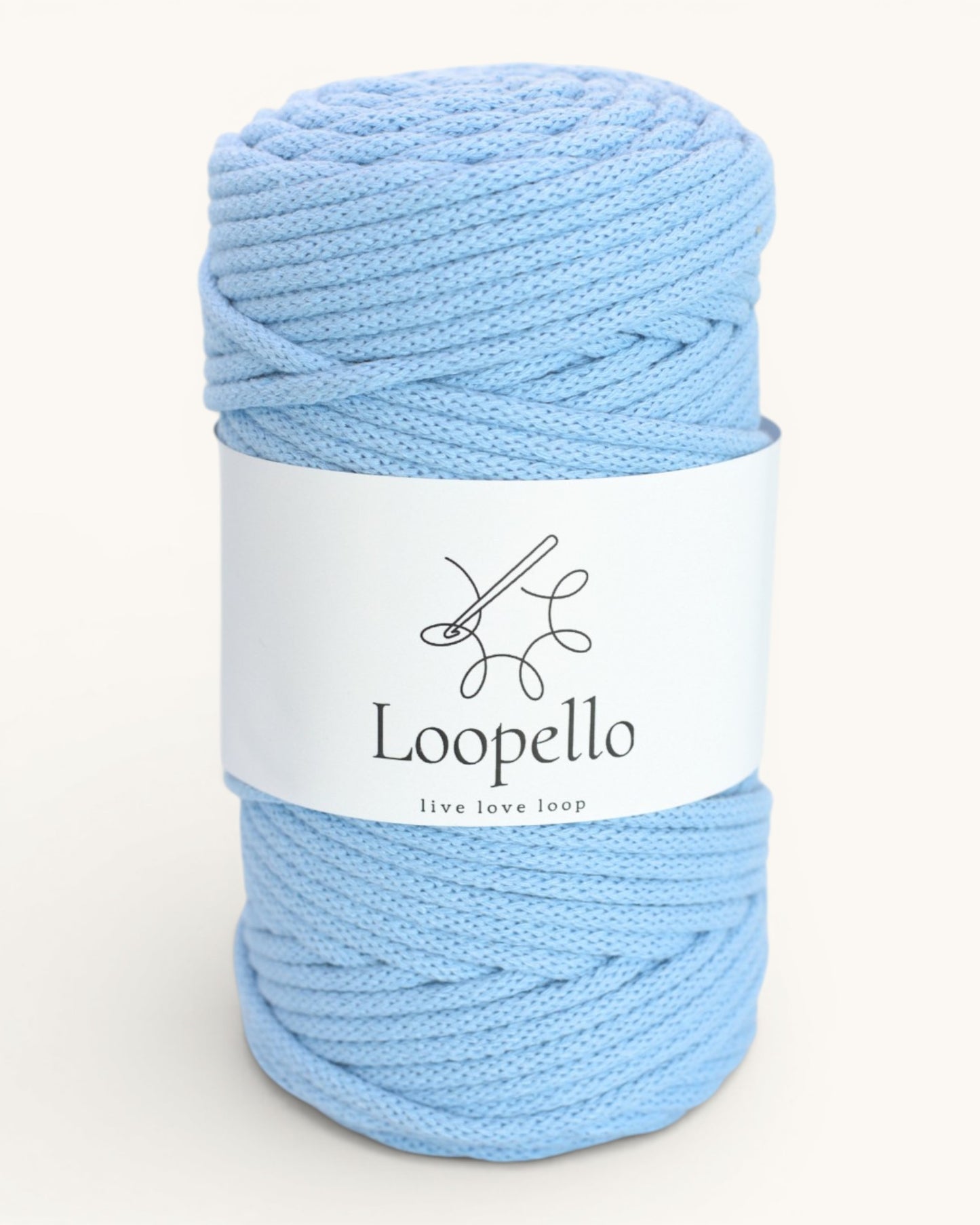 Hellblau geflochtene Kordel 5 mm