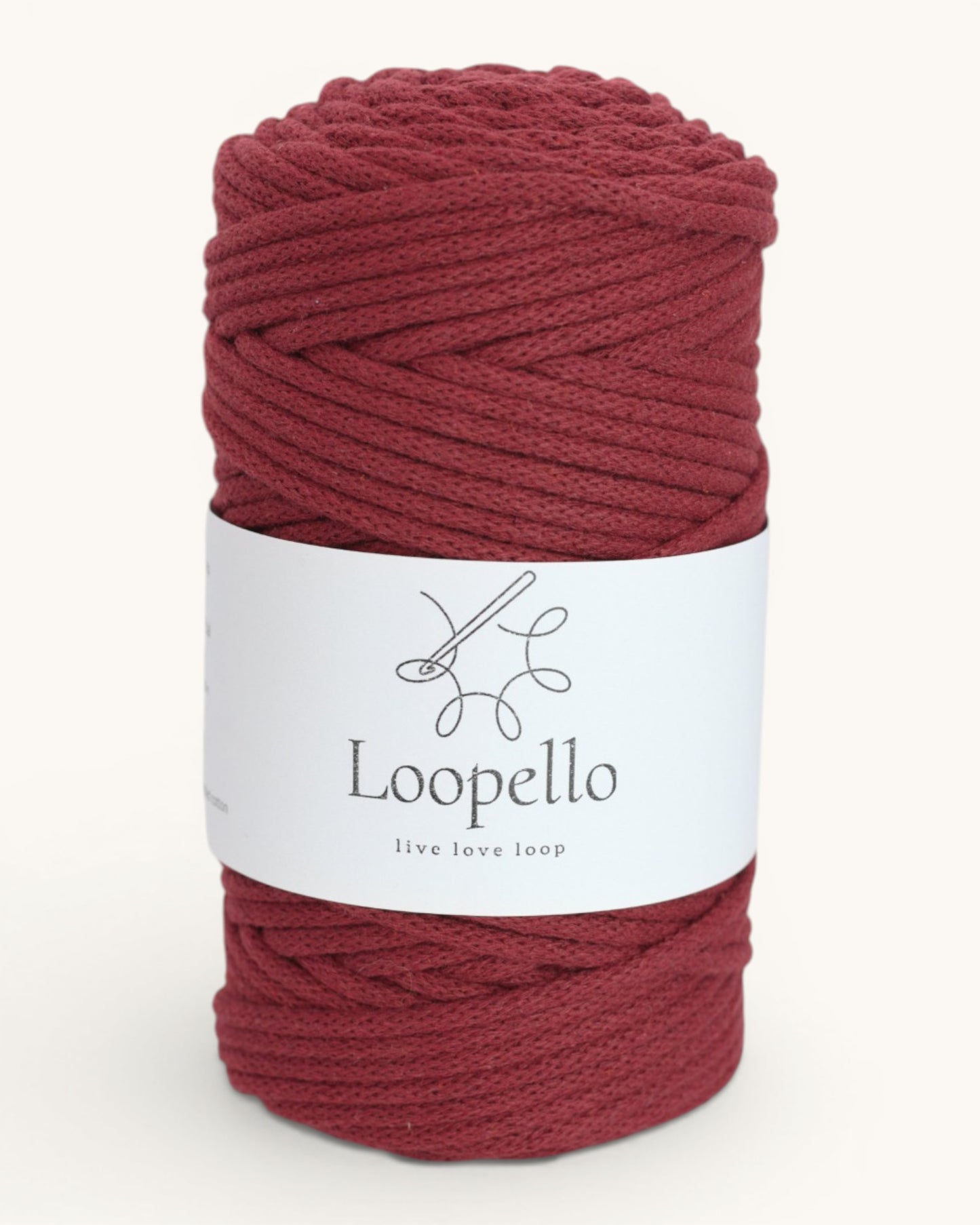 Bordeaux geflochtene Kordel 5 mm