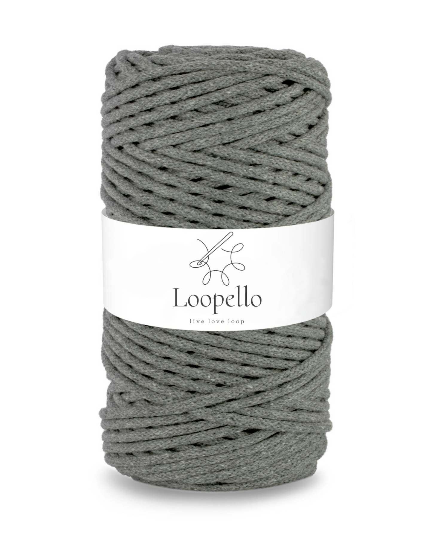 Dark grey braided cord 3mm