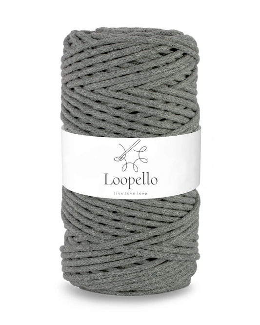 Dark grey braided cord 3mm