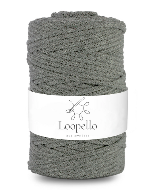 Dark gray braided cord 5mm