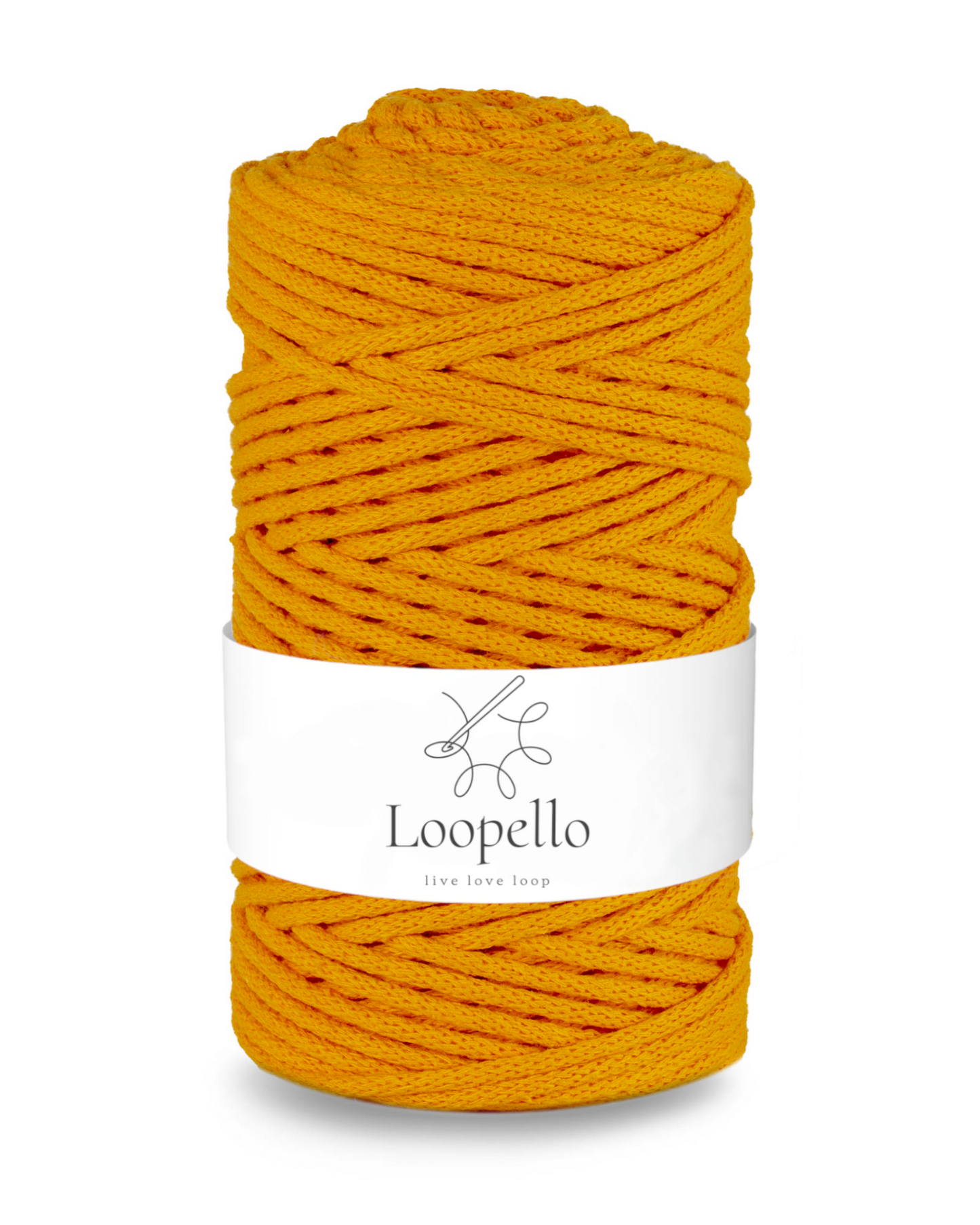 Dark yellow braided cord 3mm