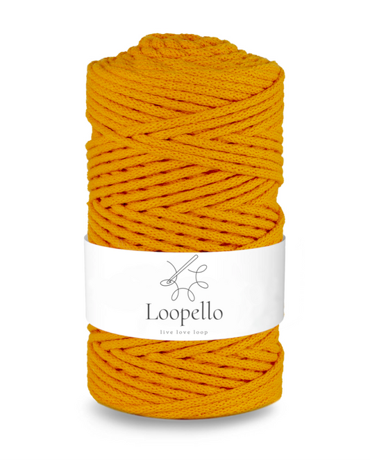 Dark yellow braided cord 3mm