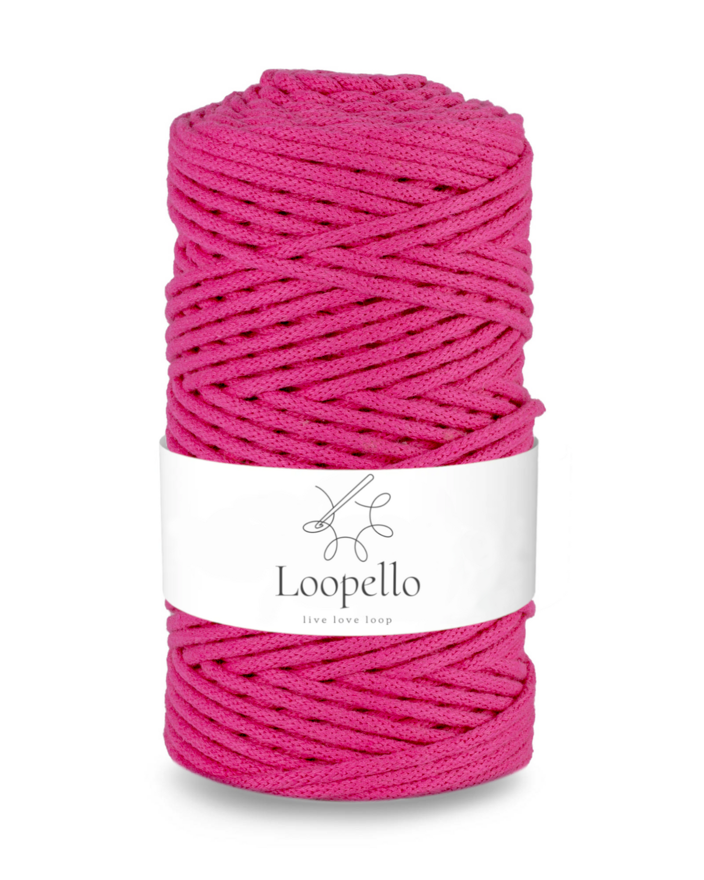 Fuchia braided cord 3mm