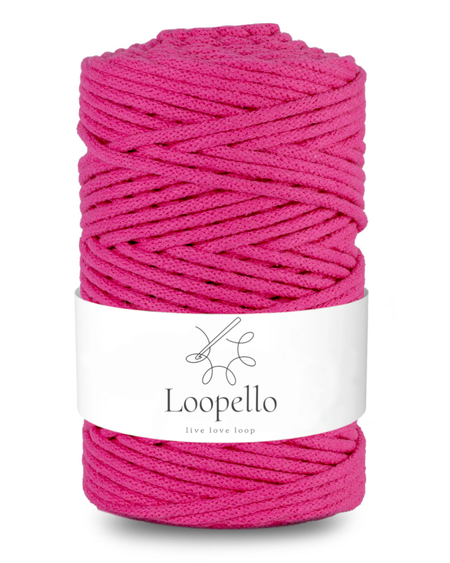 Fuchia braided cord 5mm