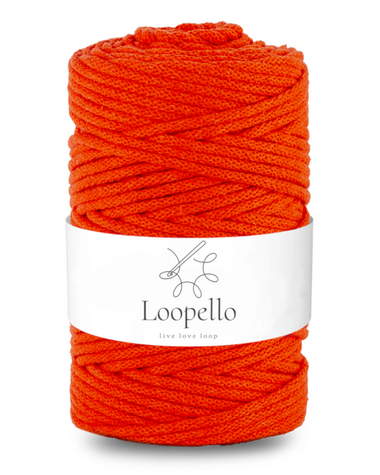 Tomato red braided cord 5mm