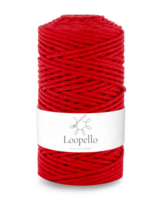 True red braided cord 3mm