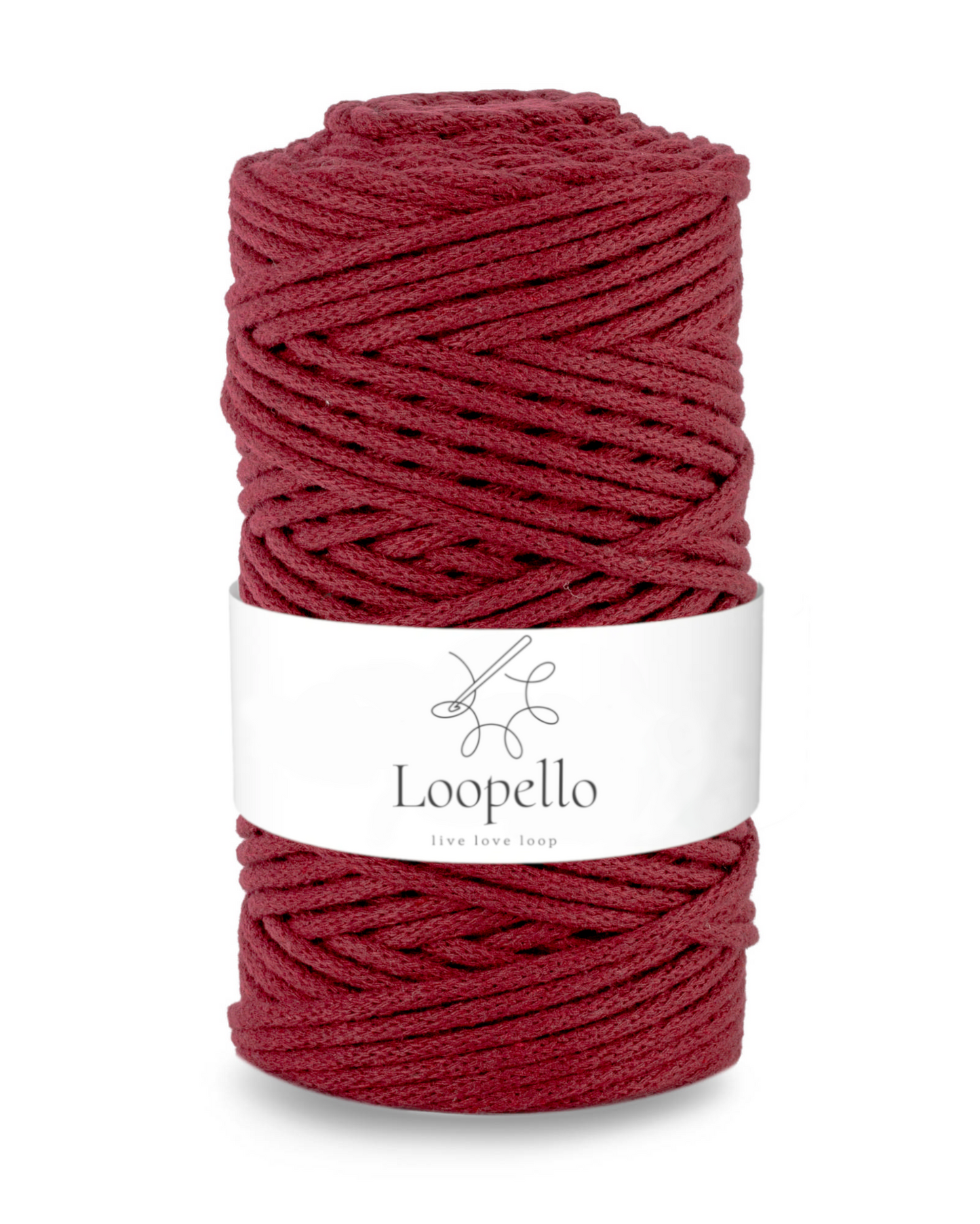 Maroon braided cord 3mm