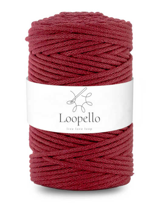 Maroon braided cord 5mm