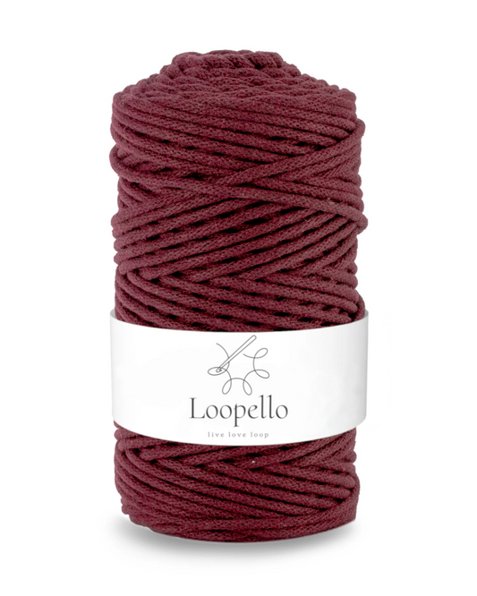 Burgundy braided cord 3mm