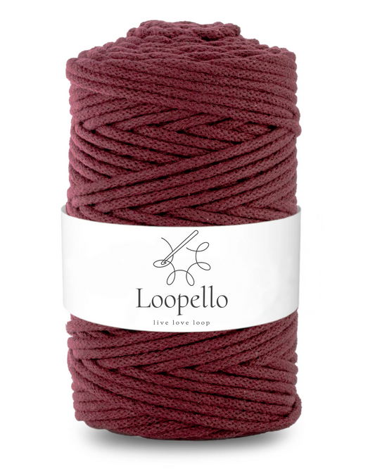 Burgundy braided cord 5mm