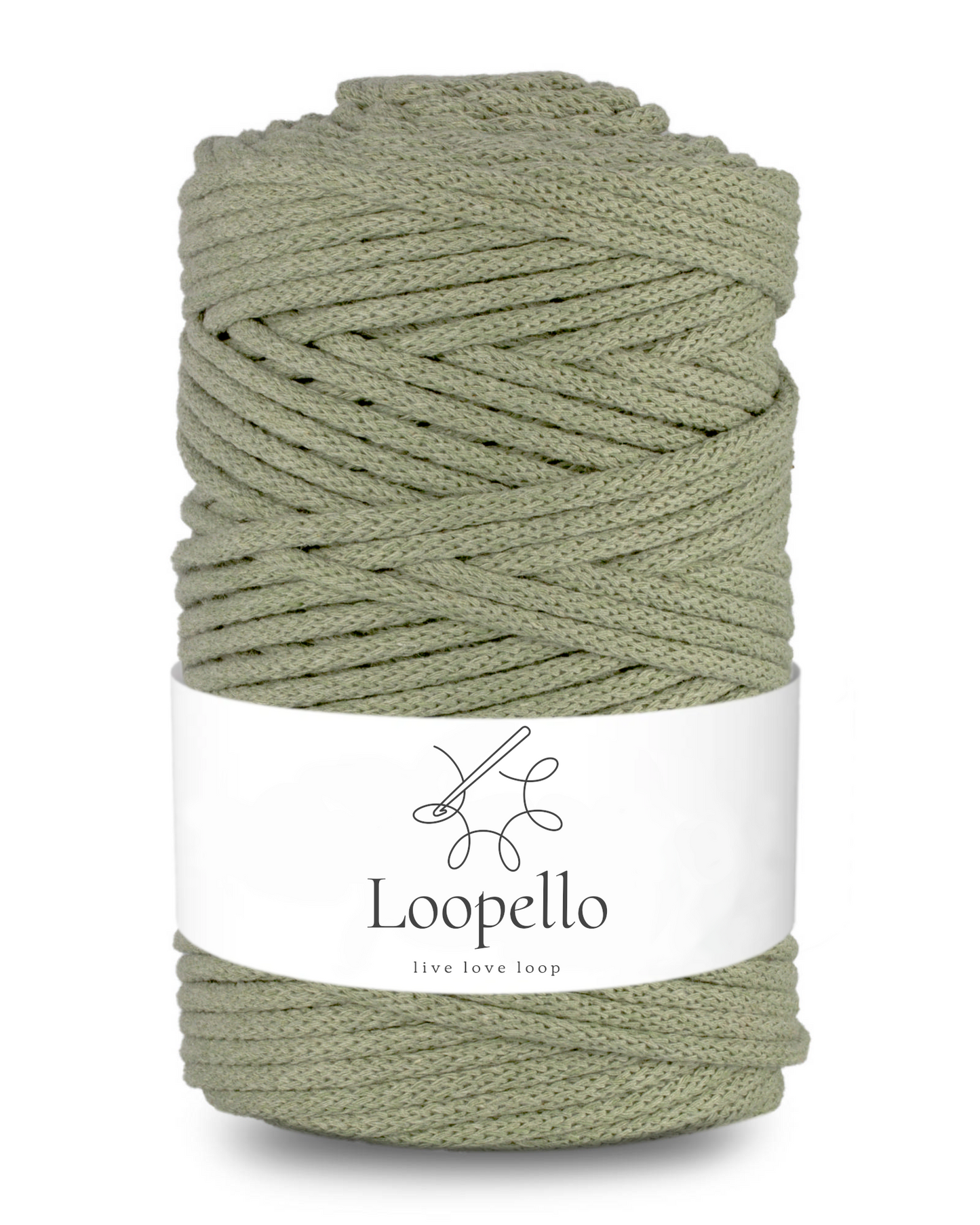 Gray green braided cord 5mm