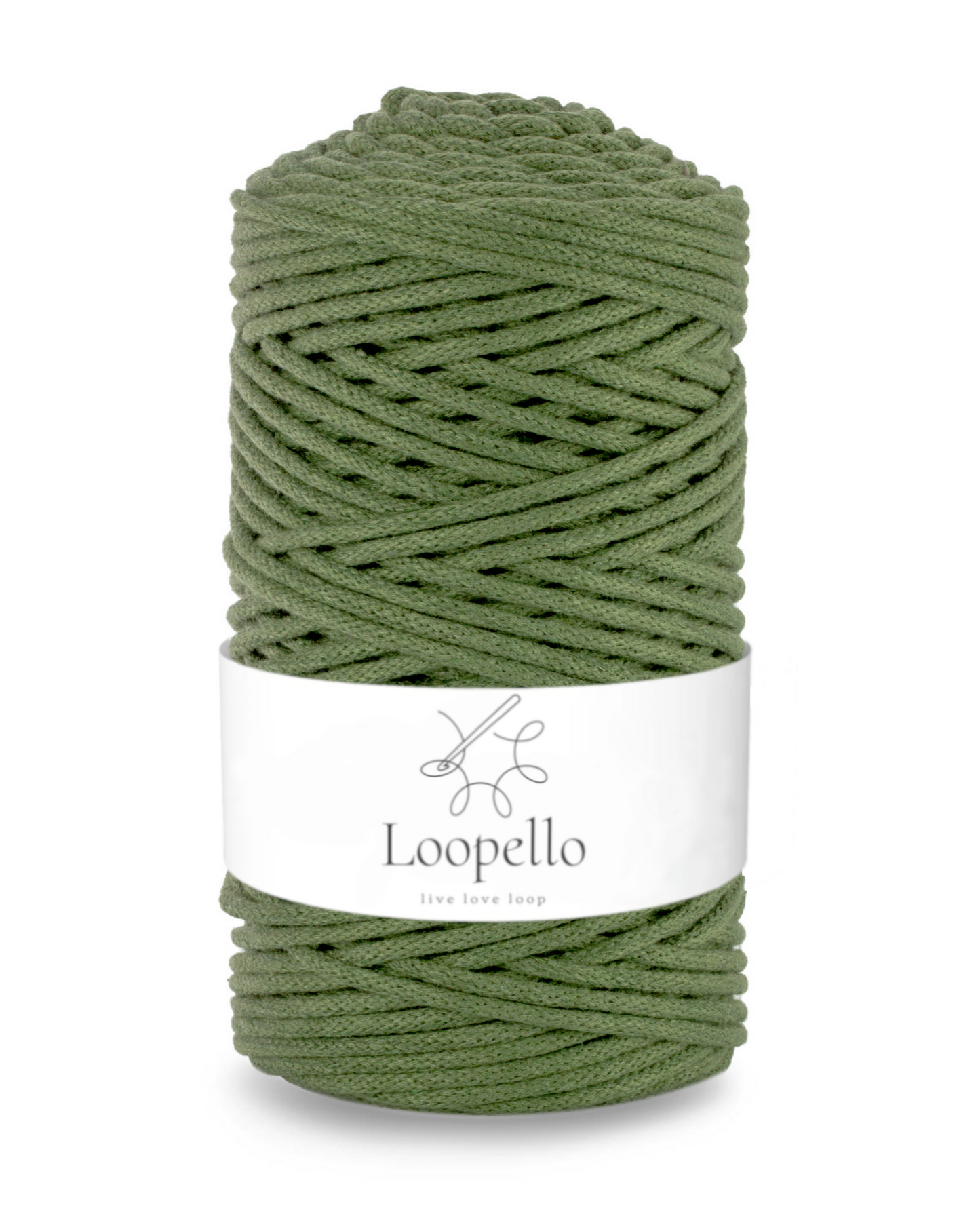 Khaki braided cord 3mm