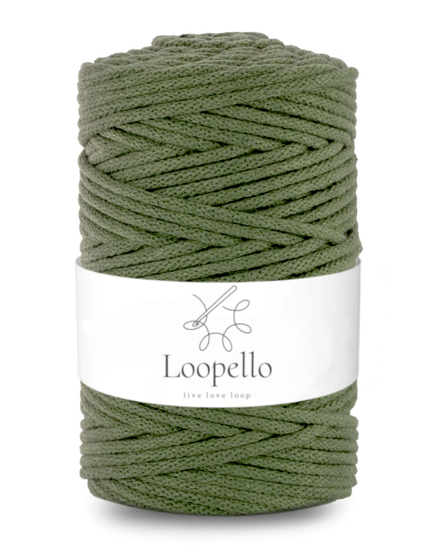 Khaki braided cord 5mm