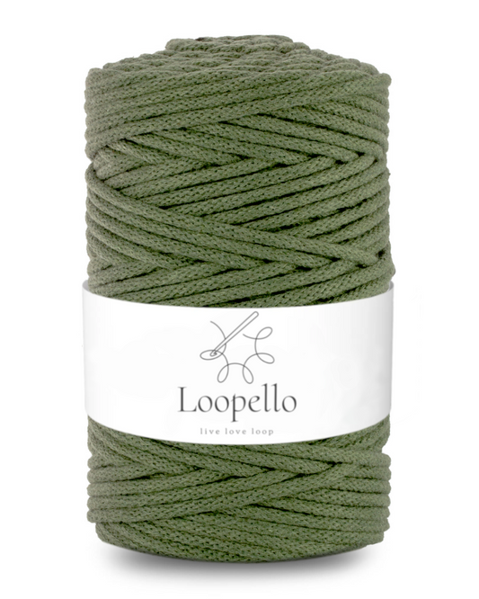 Khaki braided cord 5mm