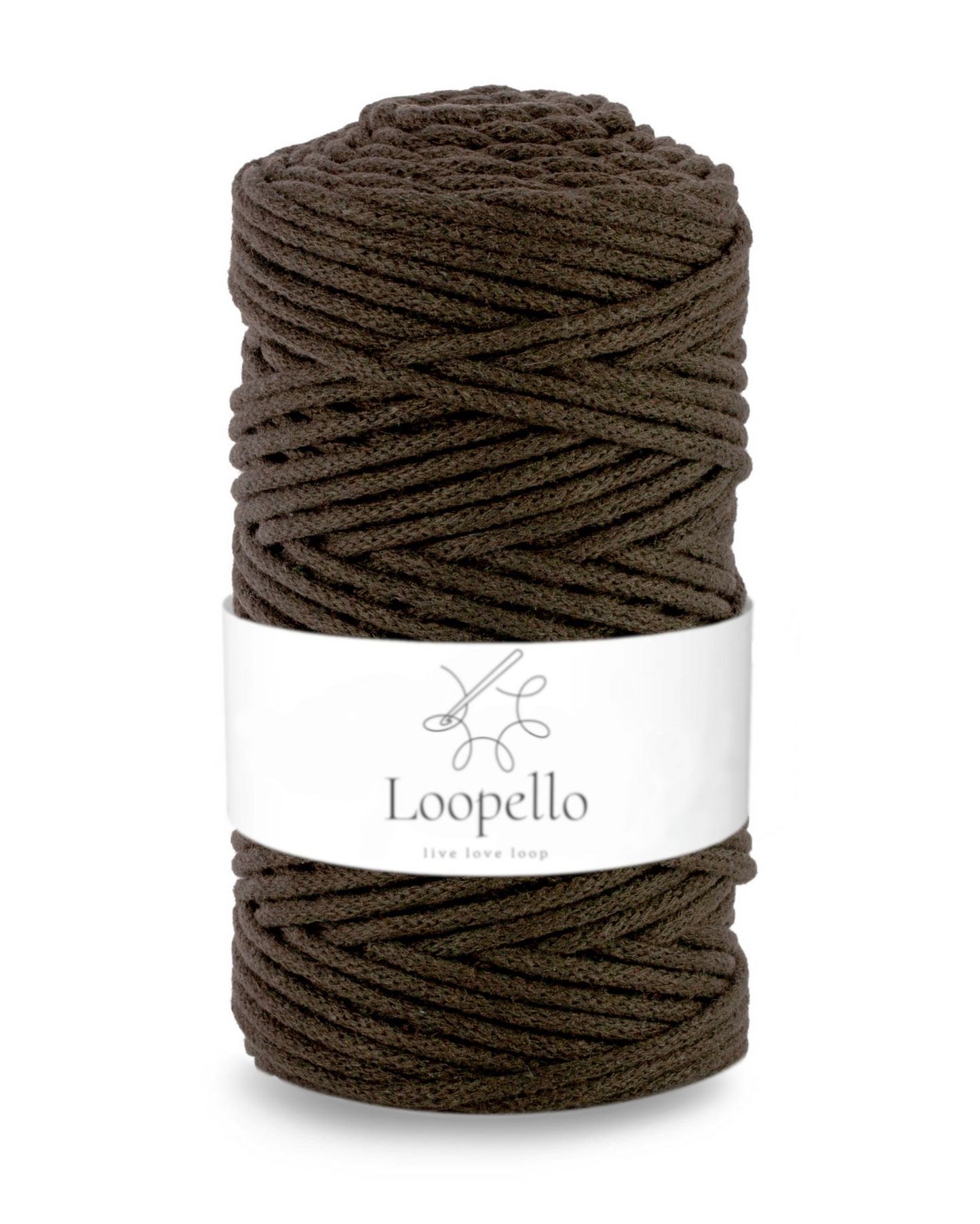 Deep brown braided cord 3mm