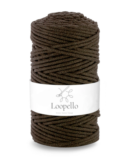 Deep brown braided cord 3mm