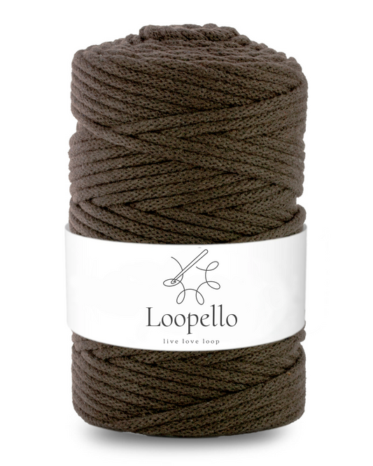 Dark brown braided cord 5mm