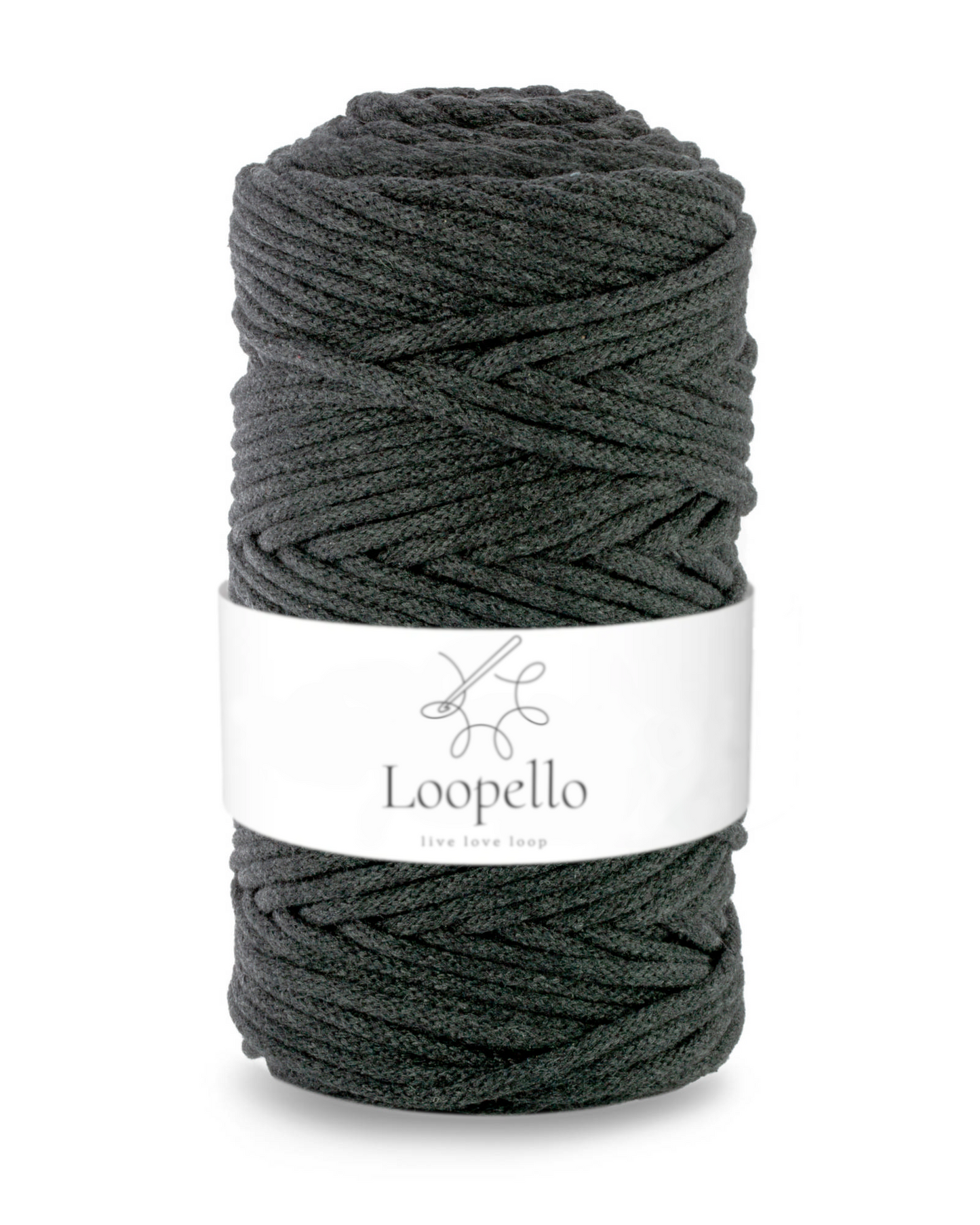 Charcoal braided cord 3mm