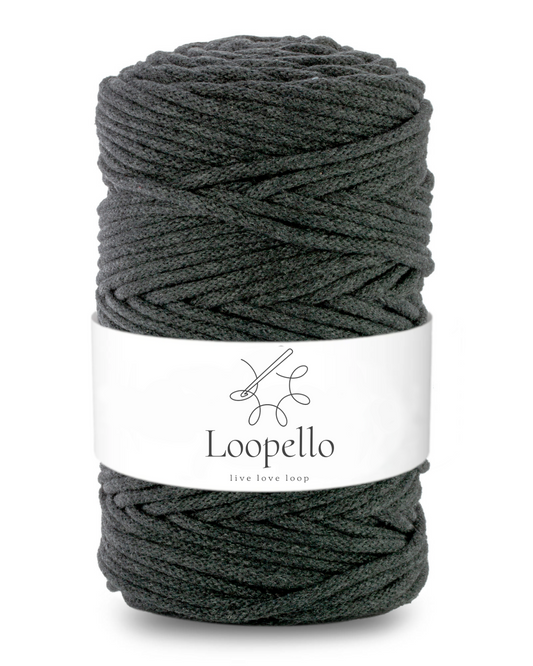 Charcoal braided cord 5mm