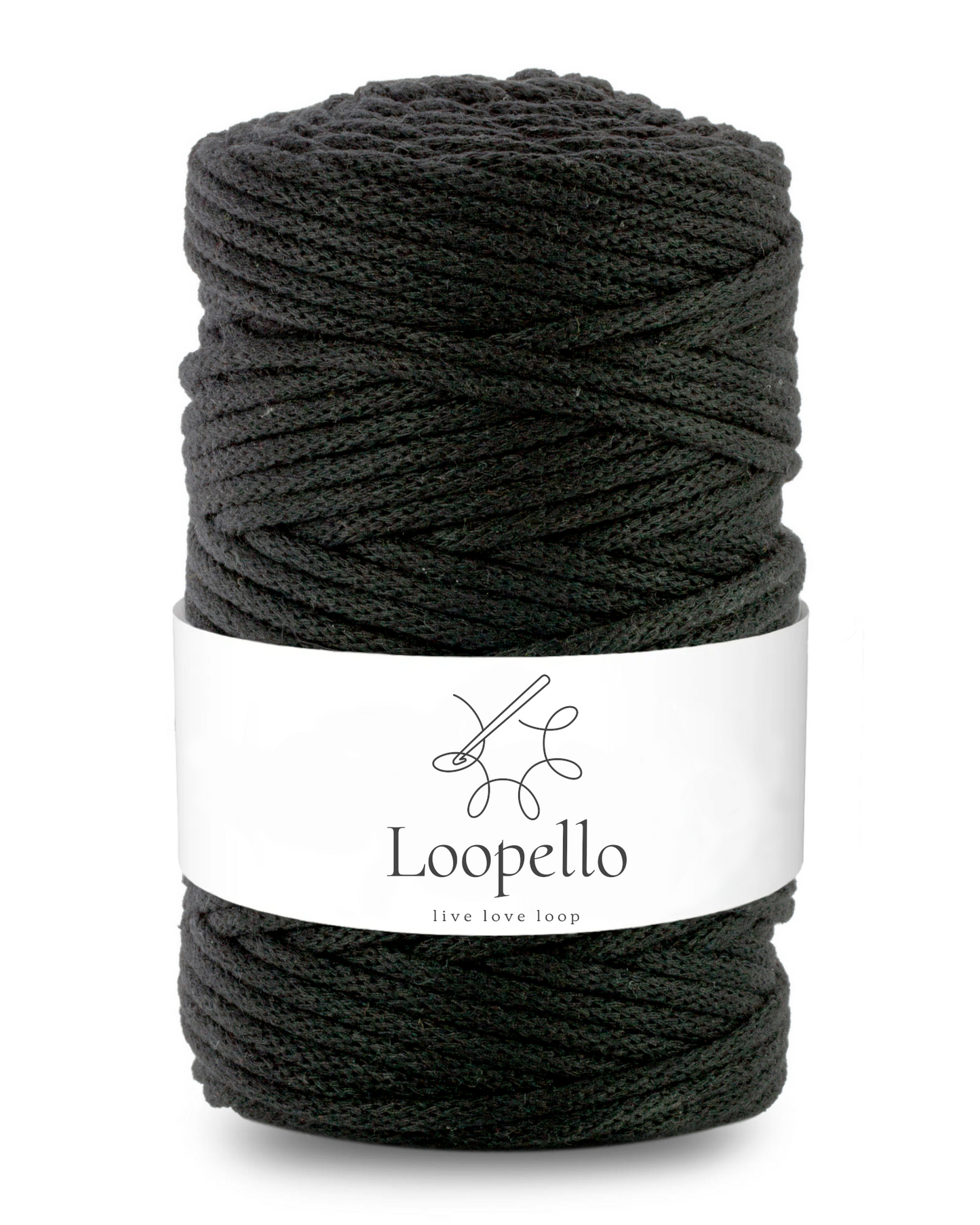 Black braided cord 5mm