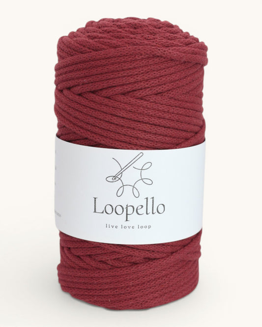 Bordeaux geflochtene Kordel 5 mm