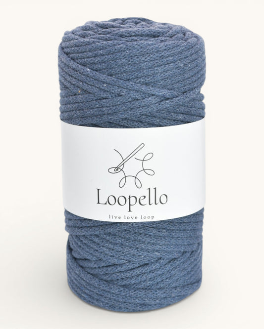 Jeansblau geflochtene Kordel 5 mm